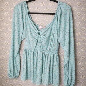 Anthropologie fairycore cinched waist blouse